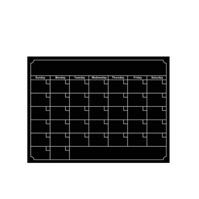 2 PCS  Rewritable Magnetic Calendar Stickers Refrigerator Stickers Message Board Blackboard Stickers(Black)