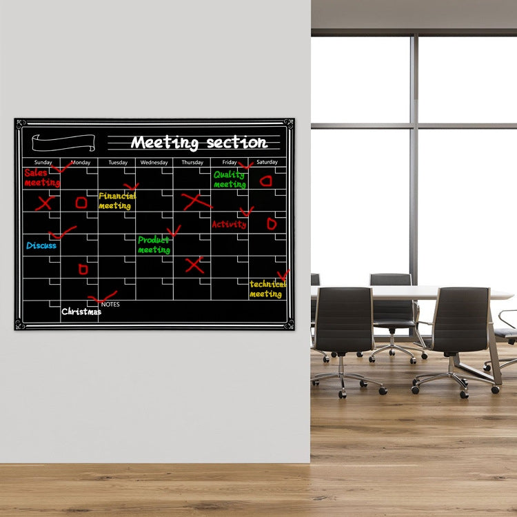 2 PCS  Rewritable Magnetic Calendar Stickers Refrigerator Stickers Message Board Blackboard Stickers(Black)