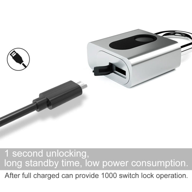 USB Rechargeable Door Lock Fingerprint Padlock Quick Unlock Security Keyless Smart Metal Lock