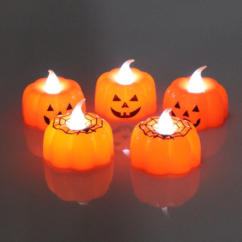 Halloween Home Pumpkin Candle Decoration Lights(Smile Face)