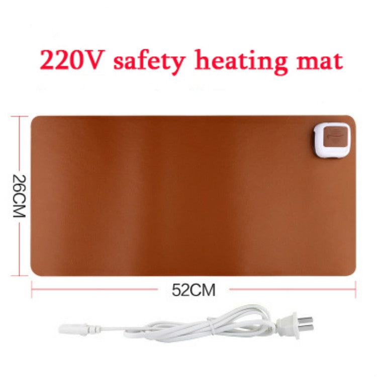 220V Electric Hot Plate Writing Desk Warm Table Mat Blanket Office Mouse Heating Warm Computer Hand Warmer Desktop Heating Plate, Color:Brown Small Size, CN Plug