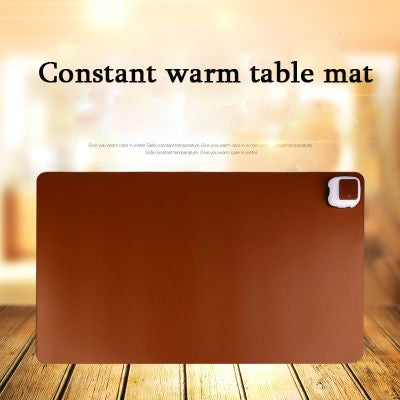 220V Electric Hot Plate Writing Desk Warm Table Mat Blanket Office Mouse Heating Warm Computer Hand Warmer Desktop Heating Plate, Color:Brown Small Size, CN Plug
