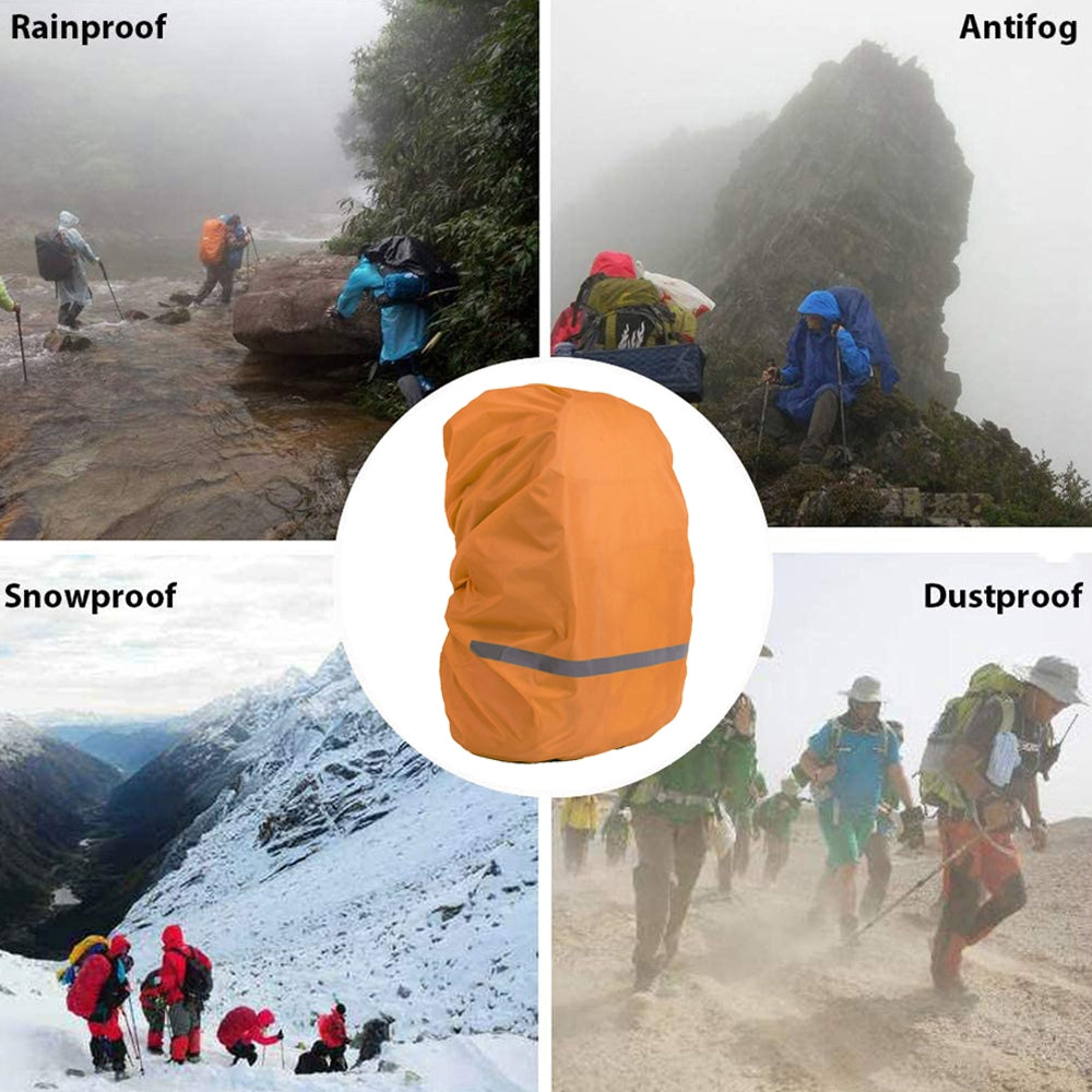 Reflective Light Waterproof Dustproof Backpack Rain Cover Portable Ultralight Shoulder Bag Protect Cover, Size:L(Orange)