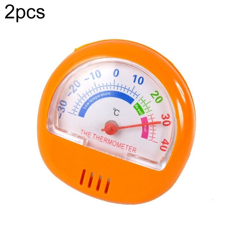 2 PCS Freezer Thermometer Indoor Outdoor Pointer Thermometer(Orange)