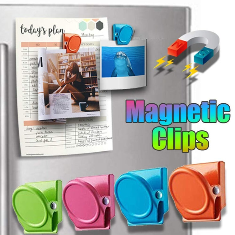 8 PCS Creative Magnet Clips Colored Metal Refrigerator Stickers Home Office Supplies(Orange)