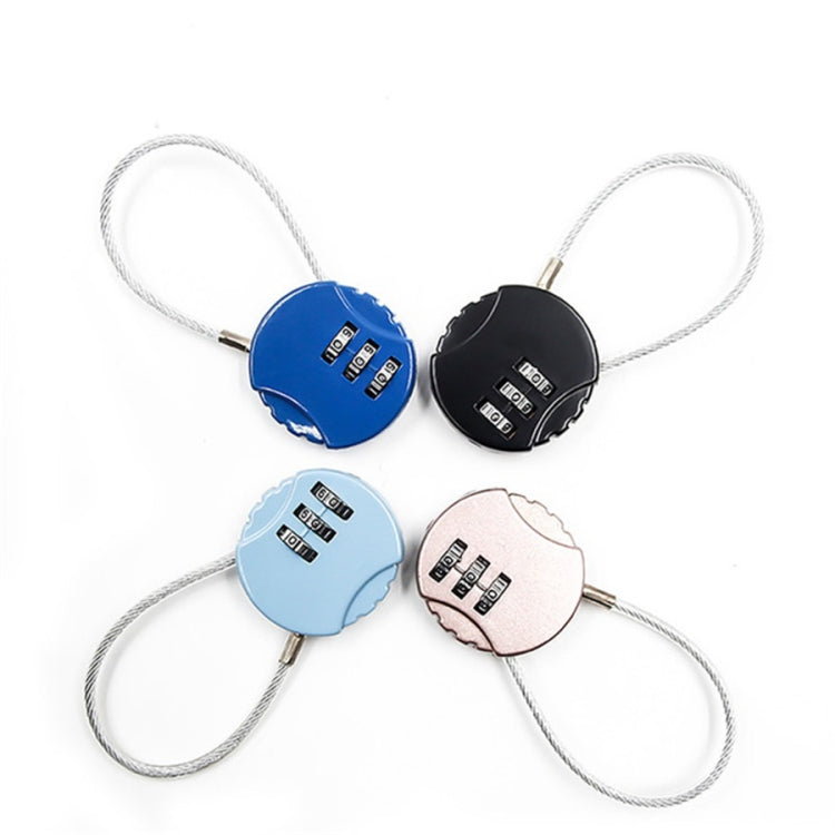 Steel Rope Spherical Combination Lock Gym Luggage Bicycle Round Padlock(Silver)