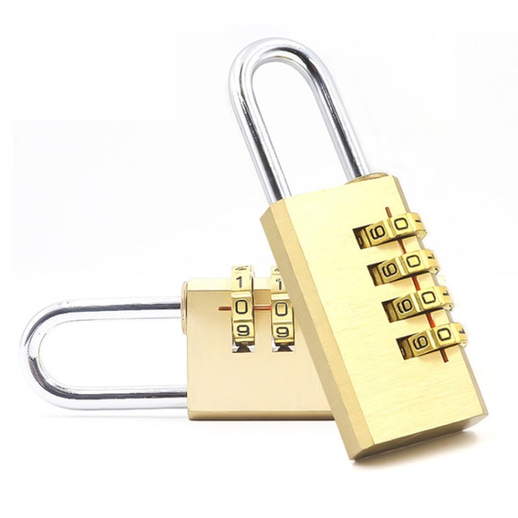 Four-digit Brass Code Padlock Security Gym Door Lock, Size:73 x 30 x 16 mm(Brass)