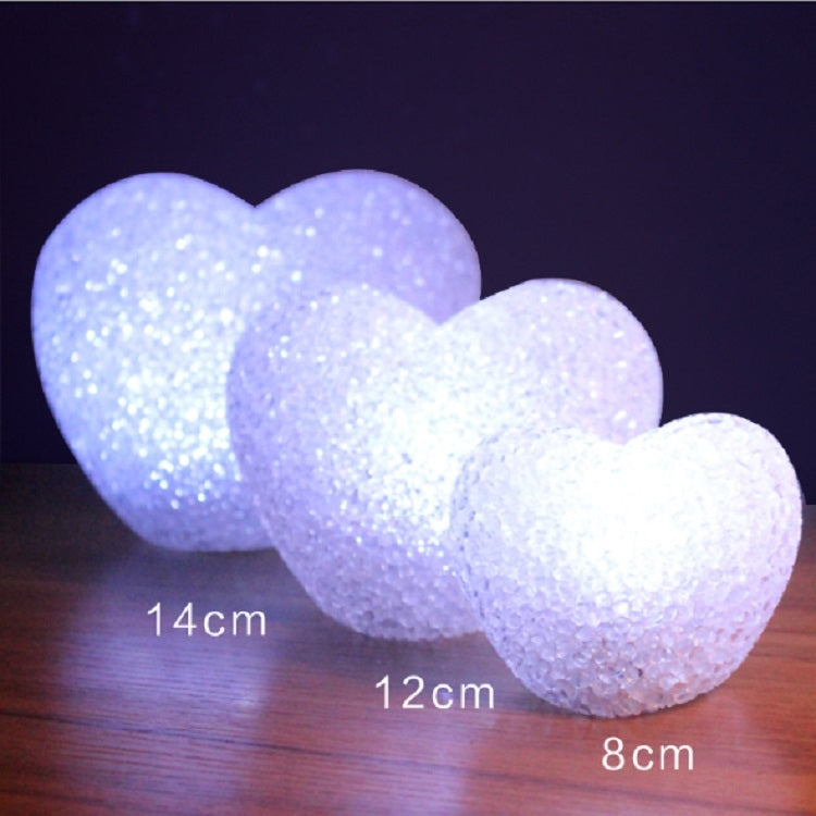 8cm White Heart  Indoor Decorative LED Night Light Romantic 3D Love Heart Valentine Day Wedding Party Decoration