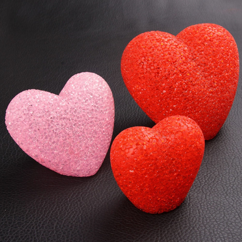 8cm White Heart  Indoor Decorative LED Night Light Romantic 3D Love Heart Valentine Day Wedding Party Decoration