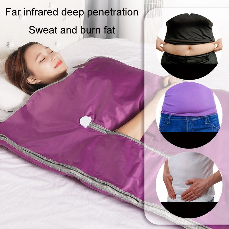 Infrared Far-ray Sweat Steaming Zipper Space Blanket Household Whole Body Dehumidifier, Colour:Pink(EU Plug)