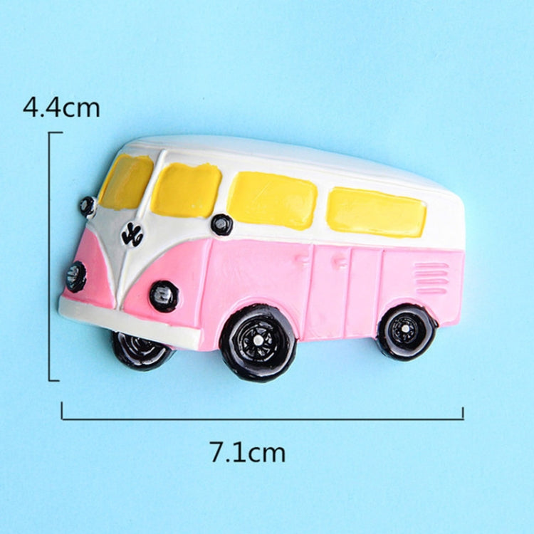 Resin Cartoon DIY Creative Refrigerator Sticker Decoration(Yellow Bus)