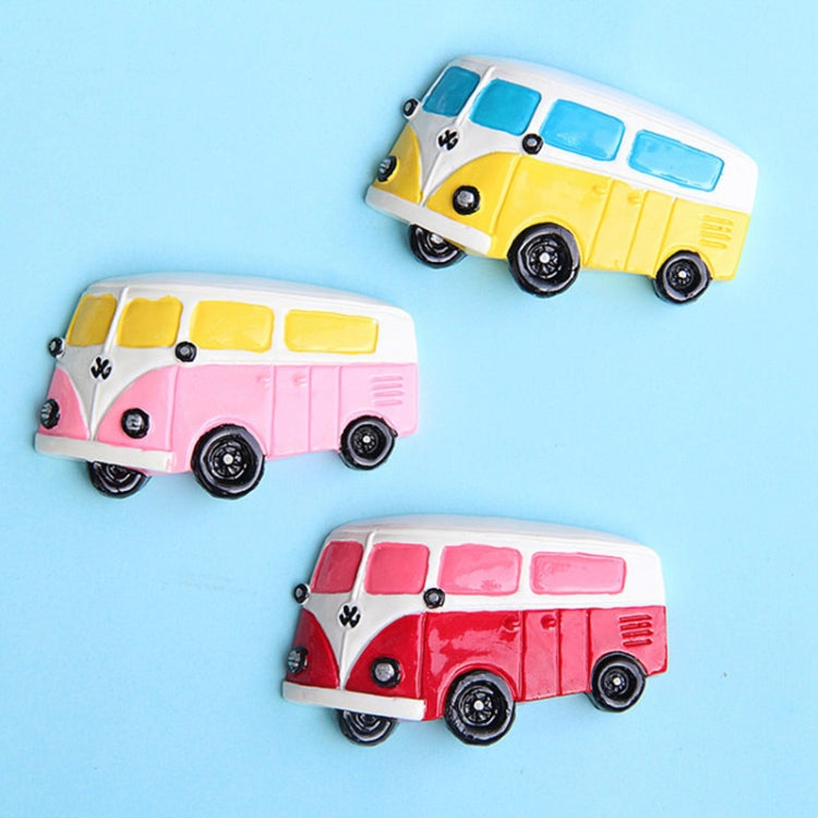 10 PCS Resin Cartoon DIY Creative Refrigerator Sticker Decoration(Pink Bus)