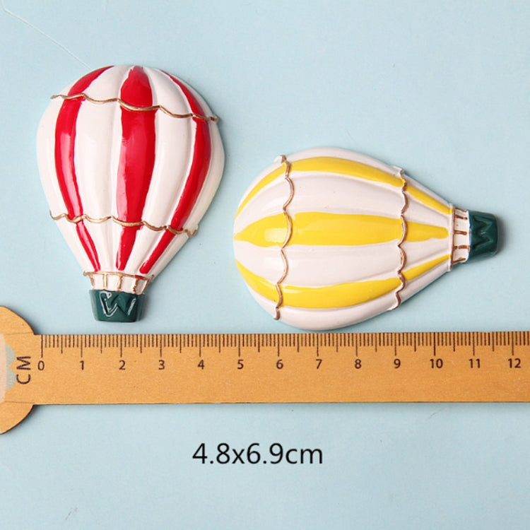 10 PCS Resin Cartoon DIY Creative Refrigerator Sticker Decoration(Blue Hot Air Balloon)