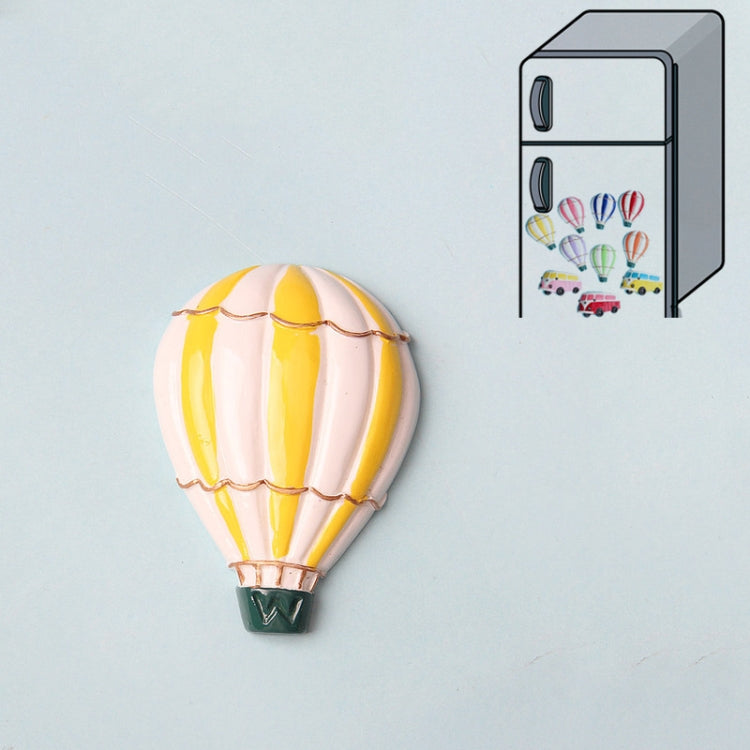 Resin Cartoon DIY Creative Refrigerator Sticker Decoration(Yellow Hot Air Balloon)