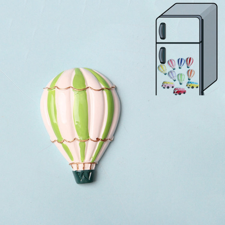 Resin Cartoon DIY Creative Refrigerator Sticker Decoration(Green Hot Air Balloon)