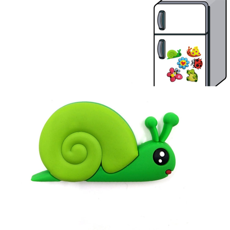 10 PCS Cute Cartoon Insect Soft Silicone Refrigerator Stickers Blackboard Magnet Stickers(Green Snail)