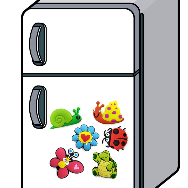 10 PCS Cute Cartoon Insect Soft Silicone Refrigerator Stickers Blackboard Magnet Stickers(Green Snail)