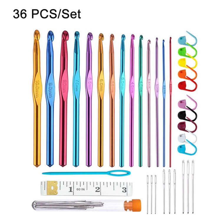 36 PCS/Set Color Alumina Single Head Crochet Handmade DIY Knitting Tool Material