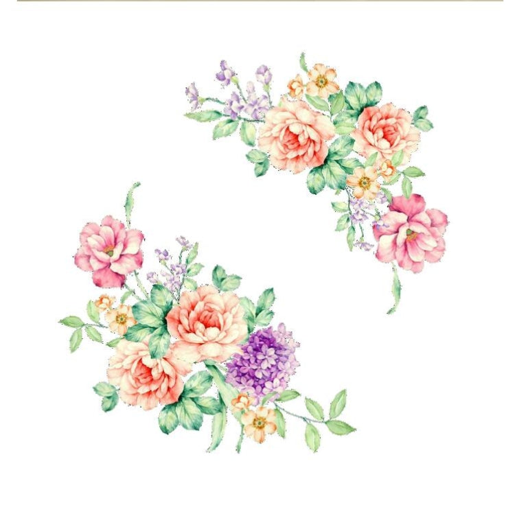 2 PCS Peony Flower Toilet Stickers Living Room TV Background Wall Decoration Kindergarten Environment Layout Mural(ZYPA-156-N)
