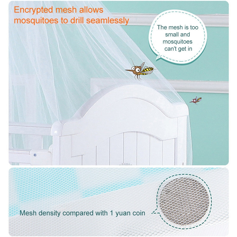 Crib Dome Lightweight Mosquito Net, Size:4.2x1.6 Meters, Style:Flower Side Mosquito Net