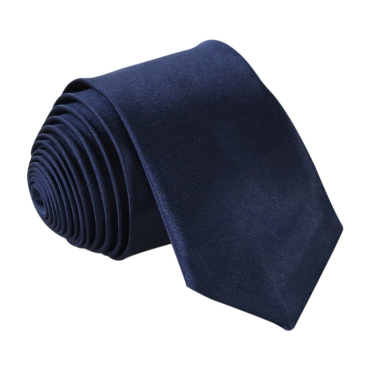 Men Narrow Casual Arrow Skinny Necktie Slim Tie(Navy)