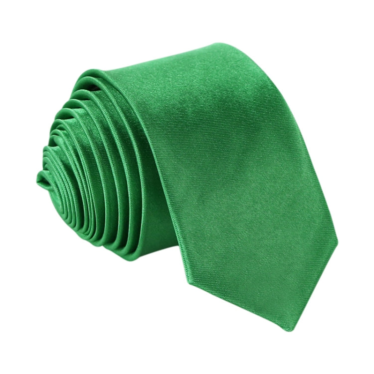 Men Narrow Casual Arrow Skinny Necktie Slim Tie(Routine Green)