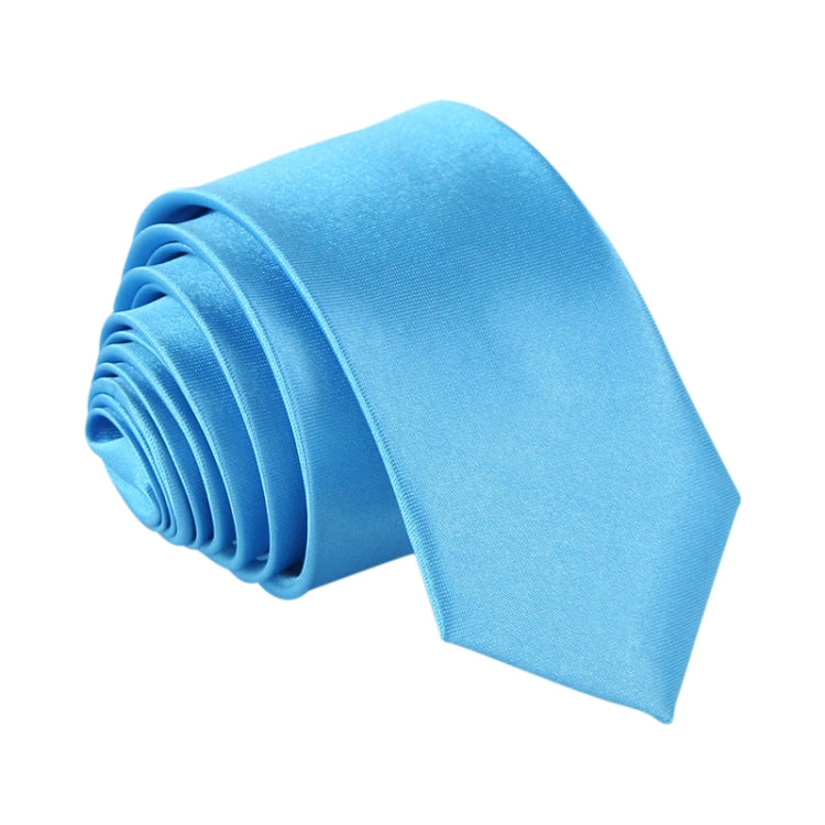 Men Narrow Casual Arrow Skinny Necktie Slim Tie(Sky Blue)