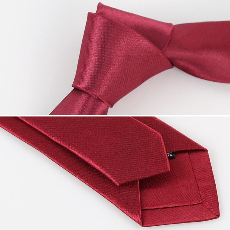 Men Narrow Casual Arrow Skinny Necktie Slim Tie(Wine Red)