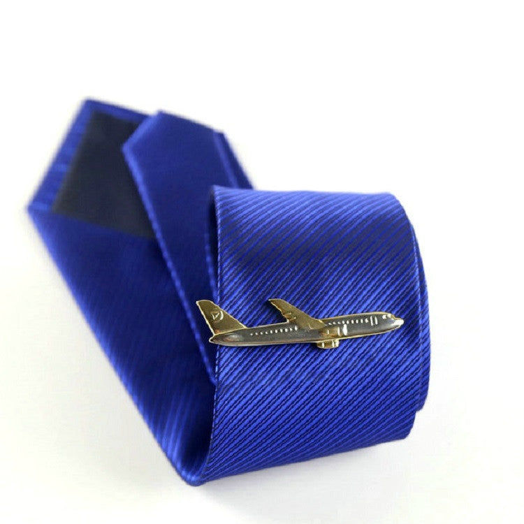 Men Signature Metal Tie Clip Clothing Accessories(Golden Plane)