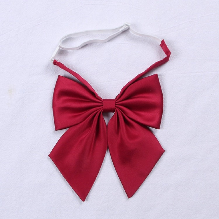 Ladies Solid Color Bow-knot Bow Tie Wild Clothing Accessories(Red Wine)