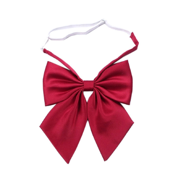 Ladies Solid Color Bow-knot Bow Tie Wild Clothing Accessories(Red Wine)