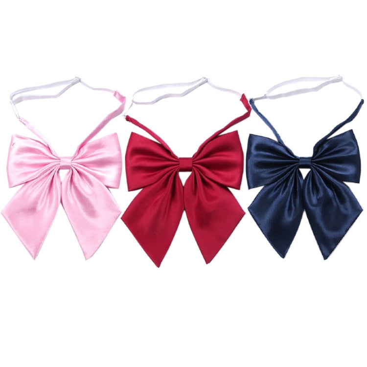 Ladies Solid Color Bow-knot Bow Tie Wild Clothing Accessories(Red Wine)