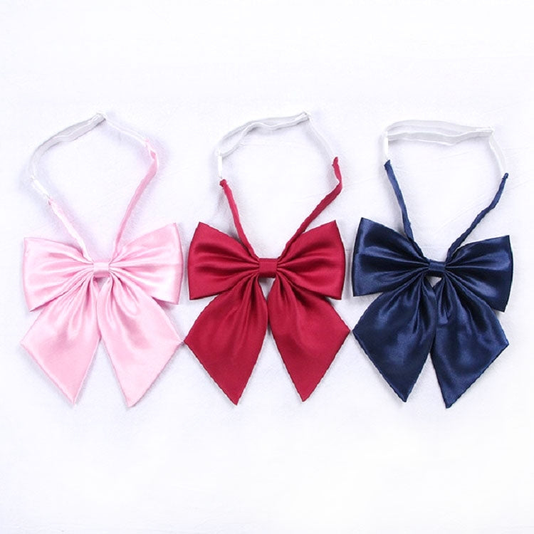 Ladies Solid Color Bow-knot Bow Tie Wild Clothing Accessories(Pink)