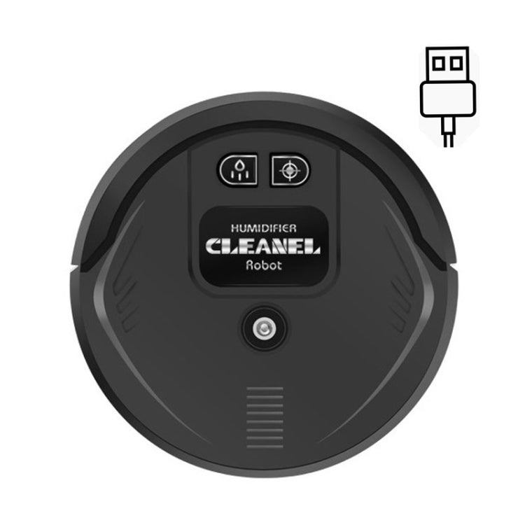 Smart Sweeping Robot USB Home Automatic Cleaning & Humidifying Machine Movable Aromatherapy Atomizer(Black )