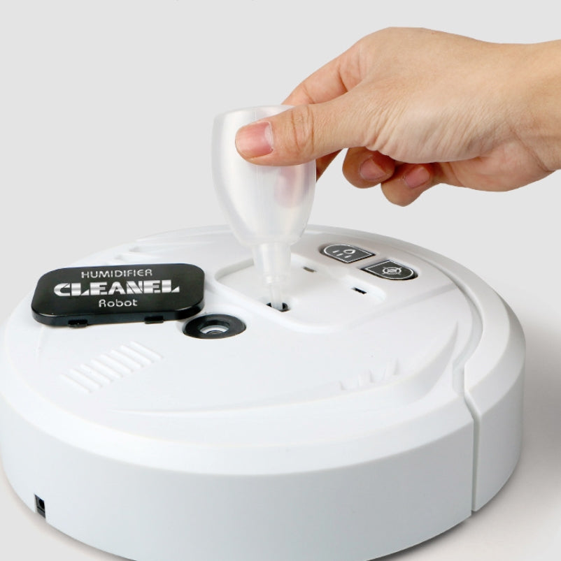 Smart Sweeping Robot USB Home Automatic Cleaning & Humidifying Machine Movable Aromatherapy Atomizer(Black )