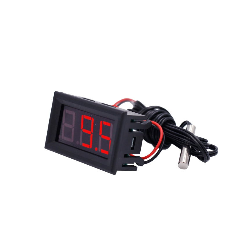 50~110C LED Temperature meter Detector Sensor Probe 12V Digital Thermometer Monitor Tester(Red)