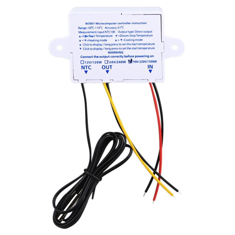 XH-W3001 Digital LED Temperature Controller Arduino Cooling Heating Switch Thermostat NTC Sensor 24V