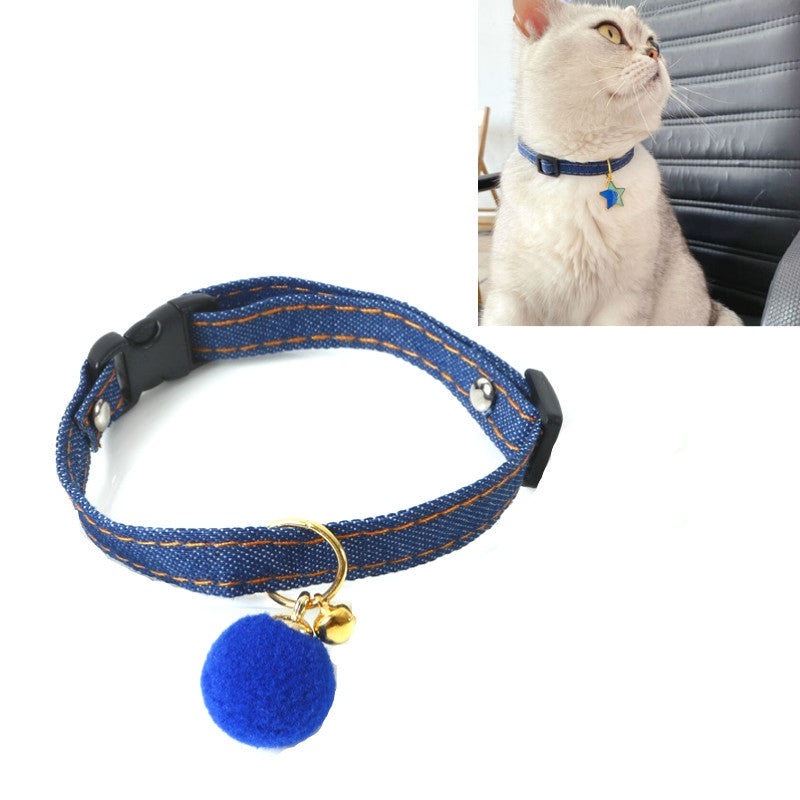 Pet Cowboy Cat Dog Collar With Bell Pet Accessories, Size:S 16-32cm, Style:Small Ball