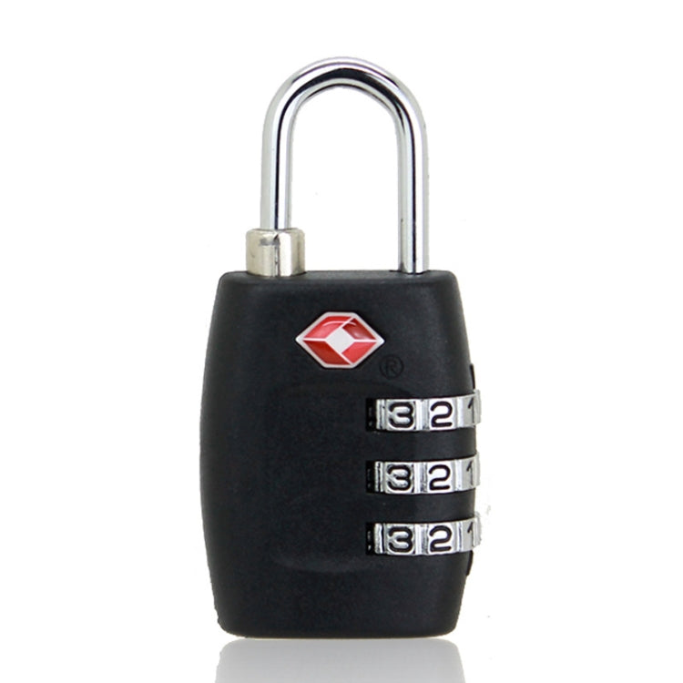 Customs Luggage Lock Overseas Travel Luggage Zipper Lock Plastic TSA Code Lock(Black)