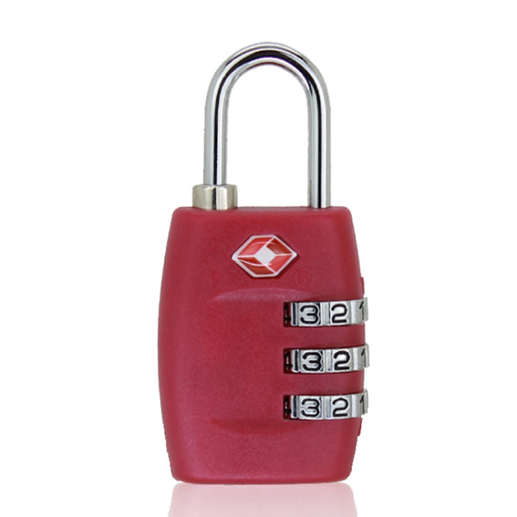 Customs Luggage Lock Overseas Travel Luggage Zipper Lock Plastic TSA Code Lock(Rose Red)