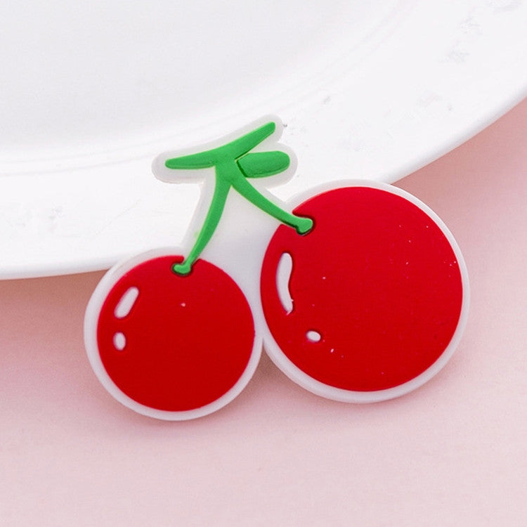 5 PCS Cartoon Fruit Magnet Refrigerator Stickers Creative Message Board Stereo Silicone Suction Iron Decoration, Style:Cherry