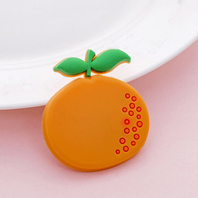 5 PCS Cartoon Fruit Magnet Refrigerator Stickers Creative Message Board Stereo Silicone Suction Iron Decoration, Style:Orange