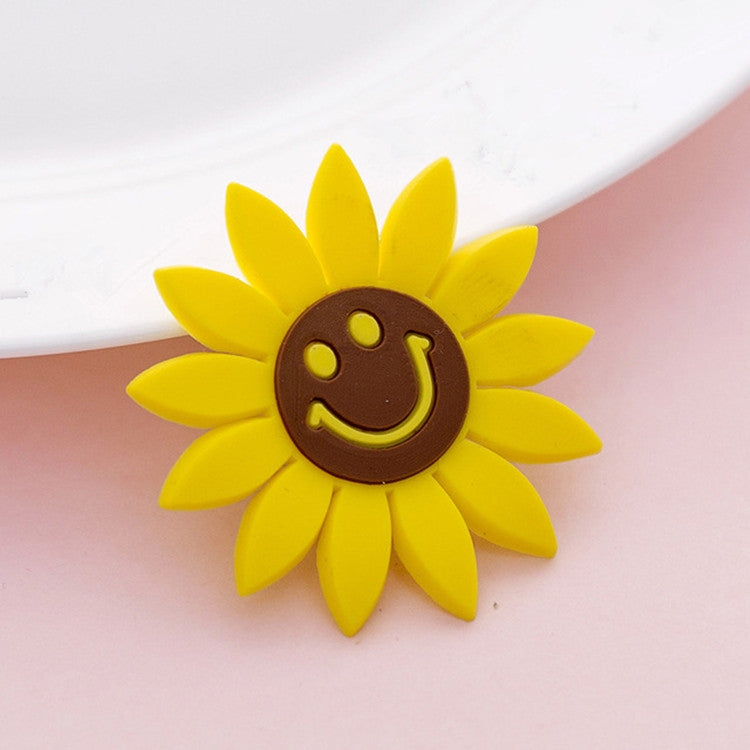 5 PCS Cartoon Fruit Magnet Refrigerator Stickers Creative Message Board Stereo Silicone Suction Iron Decoration, Style:Sunflower