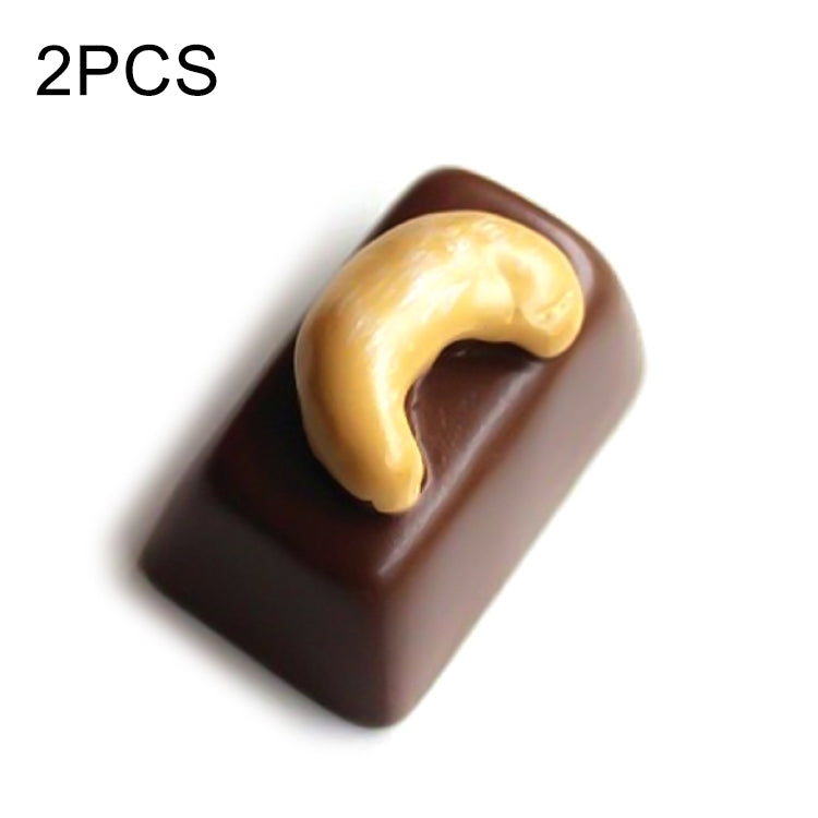 2 PCS Simulation Food Stereo Chocolate Refrigerator Magnet Decoration Stickers(Square Cashews)