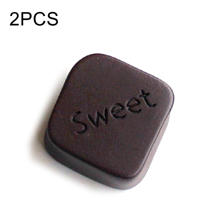 2 PCS Simulation Food Stereo Chocolate Refrigerator Magnet Decoration Stickers(Black Square)