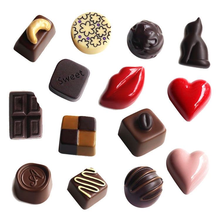 2 PCS Simulation Food Stereo Chocolate Refrigerator Magnet Decoration Stickers(Black Square)