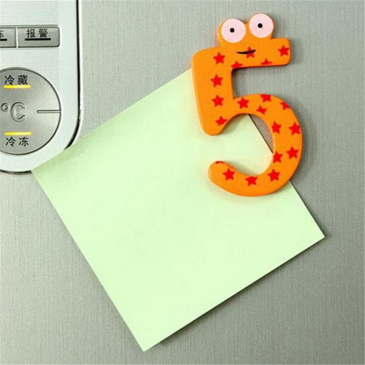 2 Packs Cartoon Digital Wooden Magnetic Refrigerator Stickers Early Childhood Teaching Aids