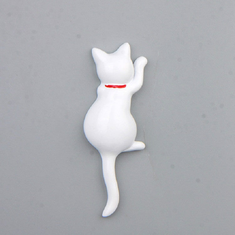 Cute Cat Creative DIY Refrigerator Stickers Doll Magnetic Stickers(White)