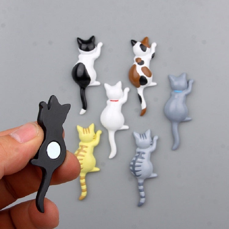Cute Cat Creative DIY Refrigerator Stickers Doll Magnetic Stickers(White)