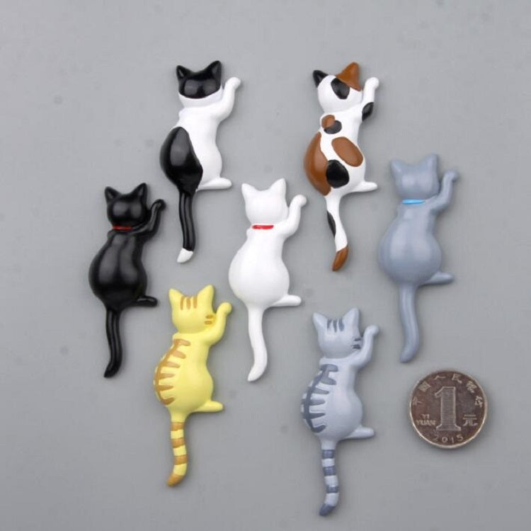 Cute Cat Creative DIY Refrigerator Stickers Doll Magnetic Stickers(White)